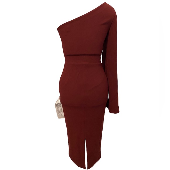 NWT Dress The Population One Shoulder Burgundy Dress XS - Picture 3 of 4
